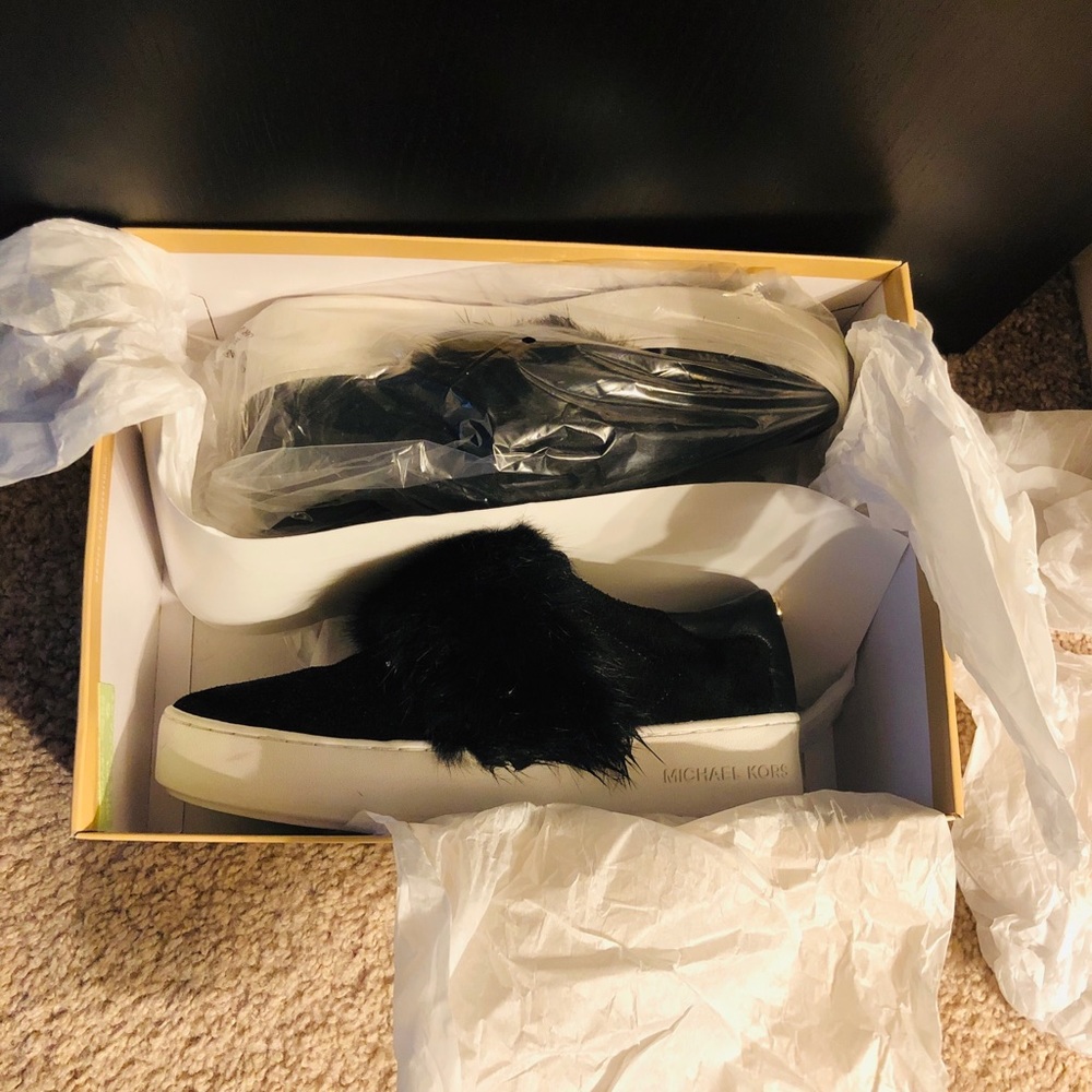 Michael Kors Slip on fur sneakers for a chic look